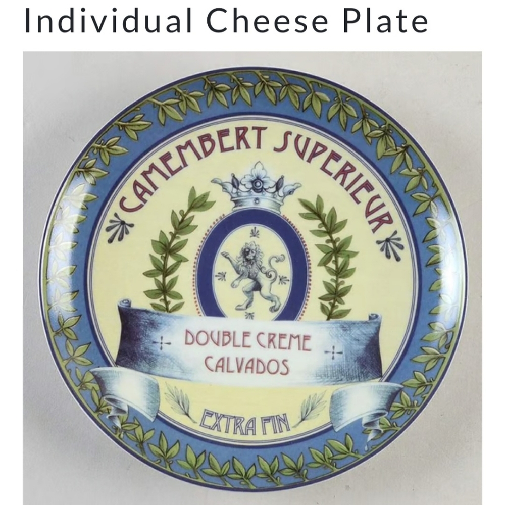 Pottery Barn Vintage Label Cheese Plate – Camembert Supérieur Motif - Picture 4 of 5